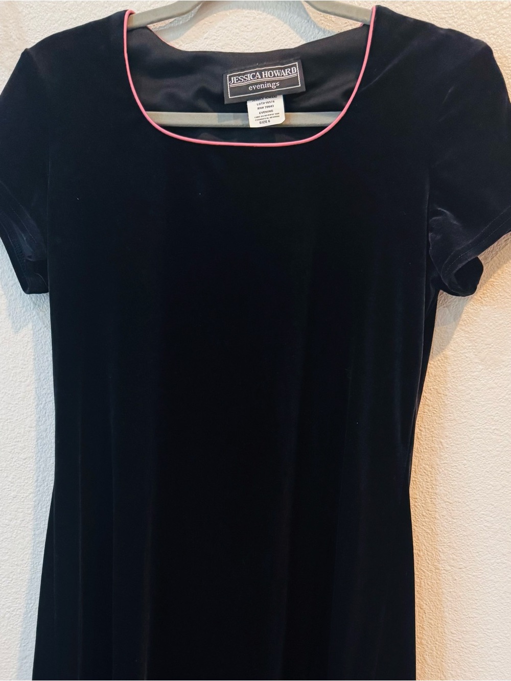 Jessica Howard Black Pink Trim Dress Y2K Inspired Size 6